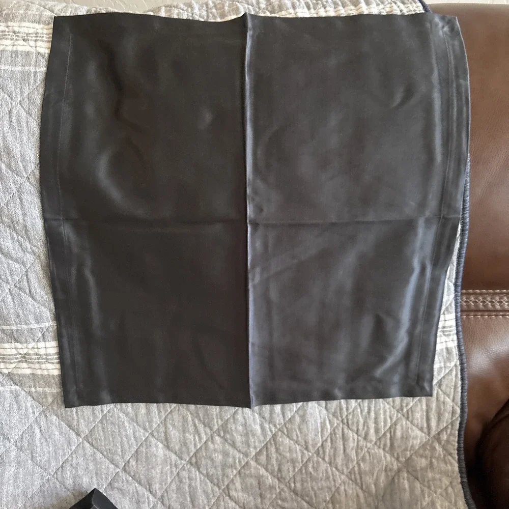 Crate & Barrel Set of 12 charcoal gray‎ satin Square Napkins NWOT